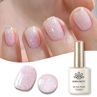 BORN RRETTY 15ml Milky White Glitter Gel Nail Polish Pink Apricot Glitter Sequins Long Lasting Soak Off UV LED Varnish Manicure 3
