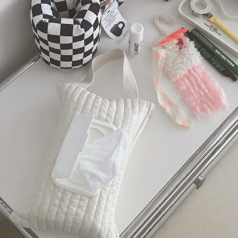 Baby Stroller Accessories Portable Wet Wipes Case Extraction Flip Tissue Box Korea Cute Towel Cover Newborn Hanging Bag For Cart 5