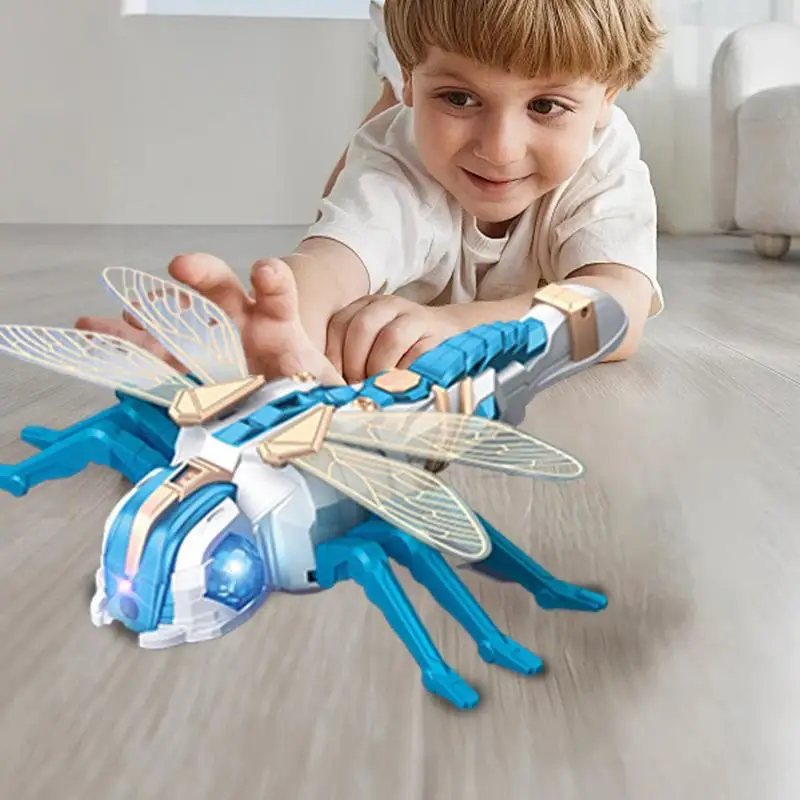 Remote Control Toys 2.4 Ghz Smart Dragonfly RC Toy Robot Dragonfly With Spray And LED Lights RC Realistic Musical Bot For Kids 3
