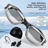 Swimming Eyewear And Cap Set For Adult Men,High-Definition Anti Fog Electroplated Swimming Goggles,Female Nose Clip Earplug Set 1