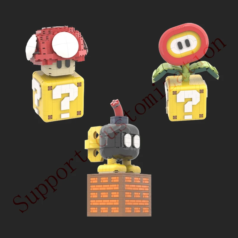 

Fast delivery MOC flower bomber mushroom small particle assembled building block model toy ornament gift