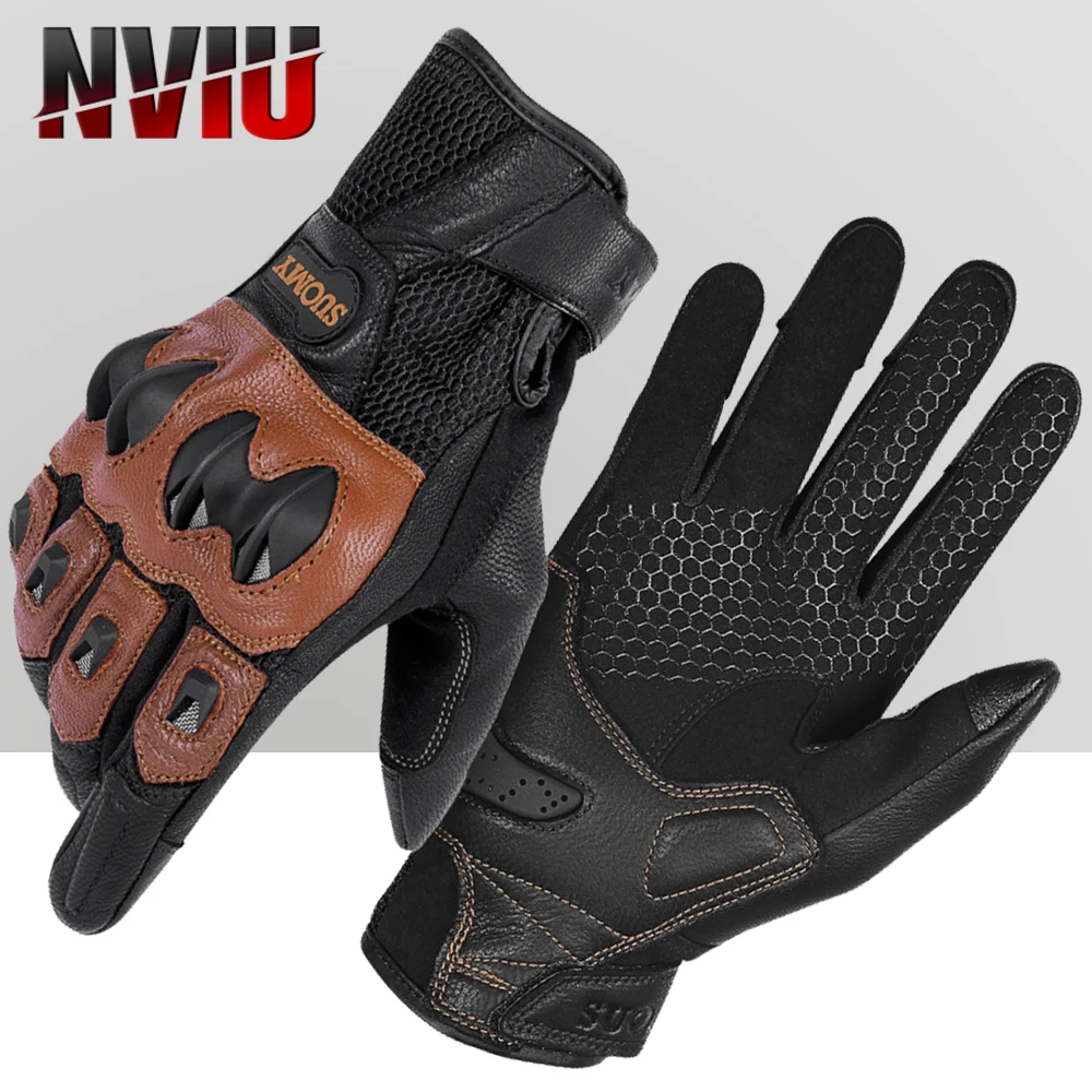 

Motorcycle Gloves Leather Moto Luva Motocross Windproof Breathable Keep Warm For Motorbike Touch Screen Riding Gloves