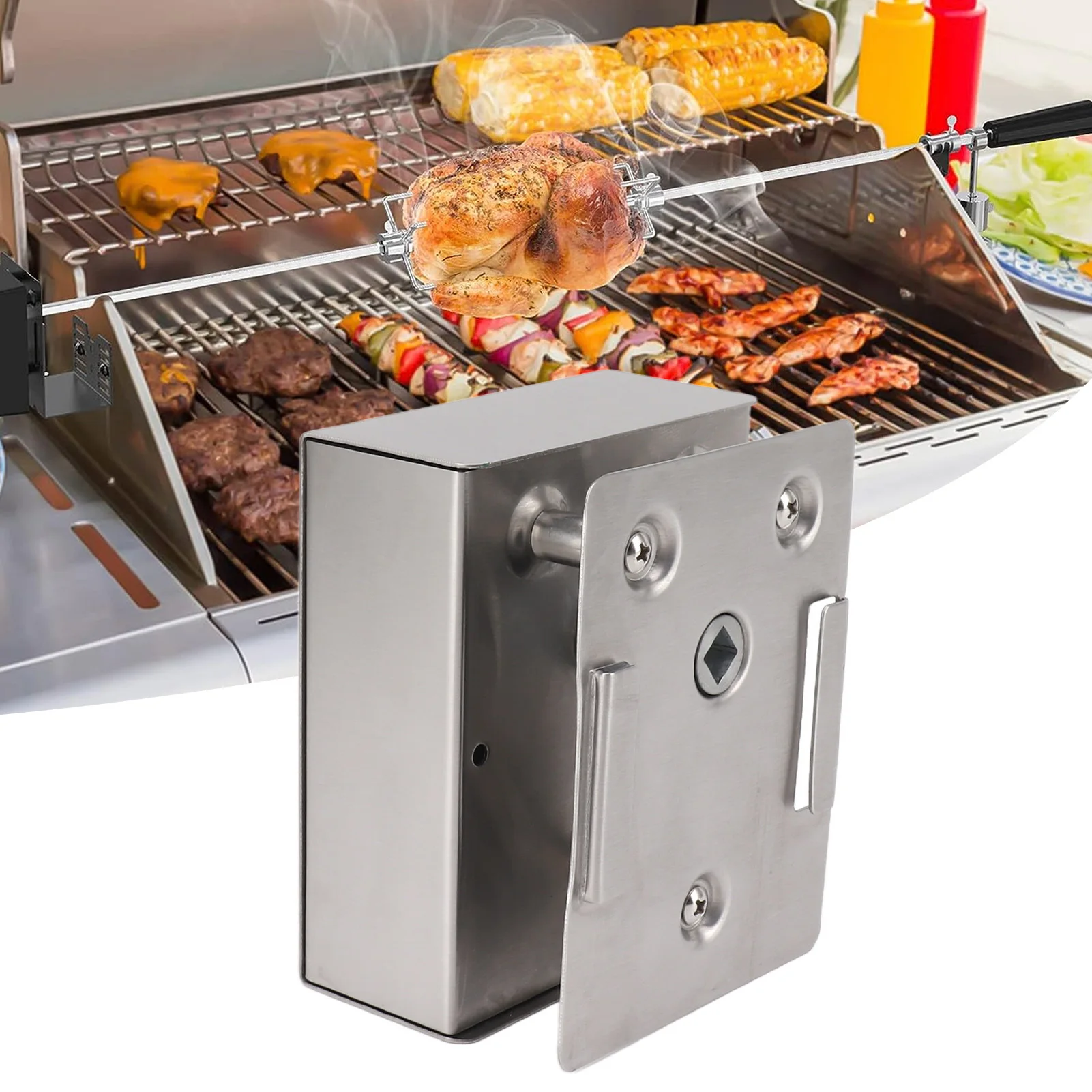 Grill Rotisserie Motor 65 To 70kgF Load Noiseless BBQ Grill Motor Universal Great Heat Insulation with USB Cable for Restaurant 5