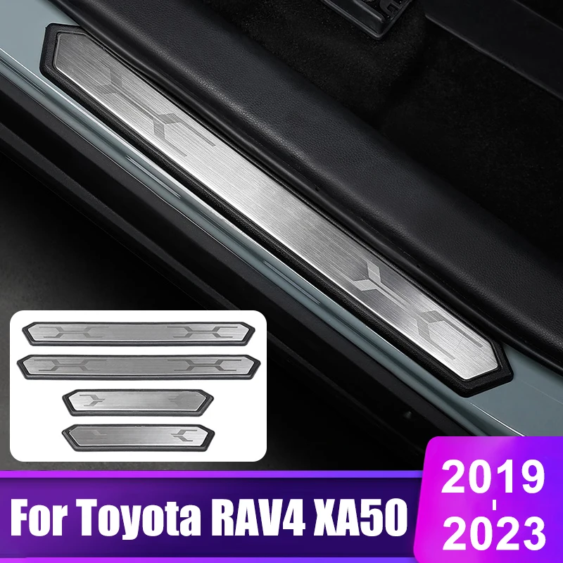 Per Toyota Rav4 Xa50 2019 2020 2021 2022 2023 Rav 4 Hybrid Car Door Sill Plate Protector Cover Welcome Pedal Trim Accessori