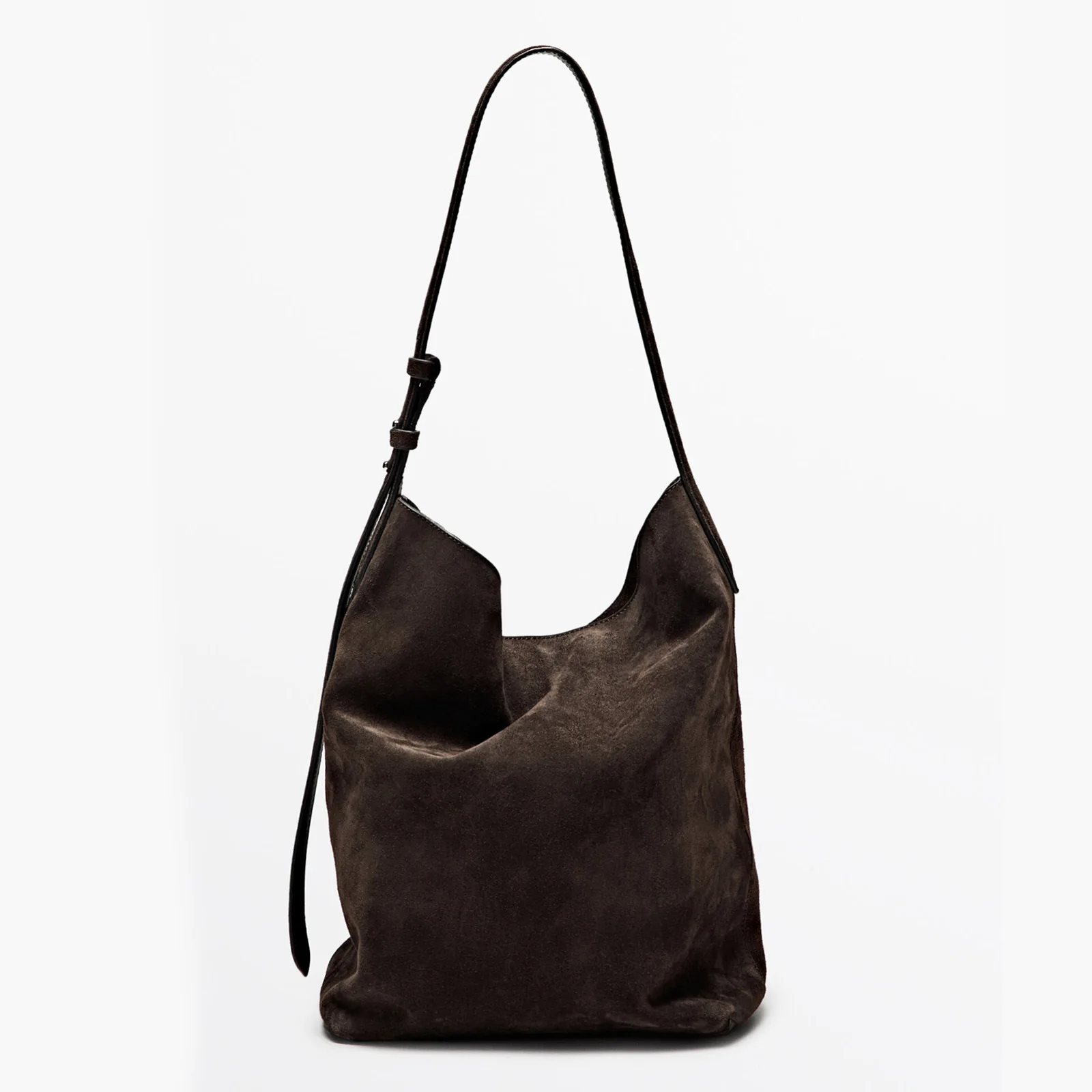 Autumn Winter Suede Bucket Bag Drawstring Lychee Pattern Women's Crossbody Bag Vintage Style Single Shoulder Handbag