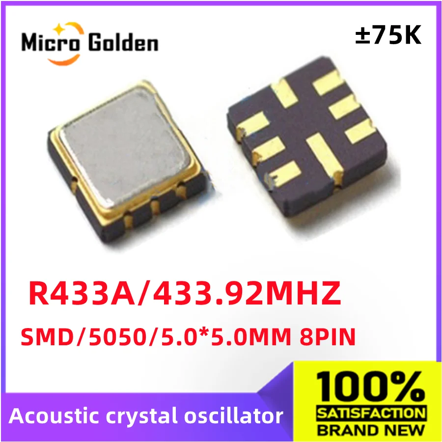 (5pcs) R433 A 433.92MHZ 433M SMD 5050 Acoustic crystal oscillator 8PIN 5.0*5.0MM Remote Control Sound Meter Crystal Oscillator