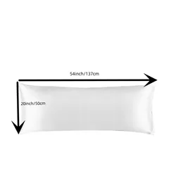 Luxurious Satin Body Pillowcase for Hair and Skin Care - Soft and Silky Bedroom and Home Decor Accessory (White)