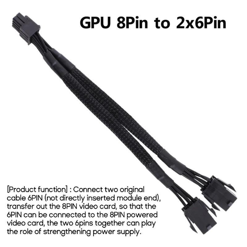 Nouveau Style 20cm CPU 8 Prise Femelle à Double 6 2 Prise Mâle PCI-E PCI Express Adaptateur D'Alimentation Câble De Raccordement Tressé - Chine Carte Vidéo Et PCI-E 8 Broches Prix