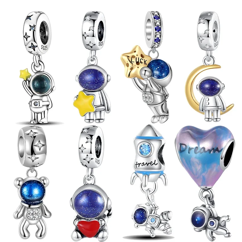 

Astronaut Star Boutique Pendant Charms Fit Original 925 Pandora Bracelet 925 Sterling Silver Charm Bead Female Jewelry