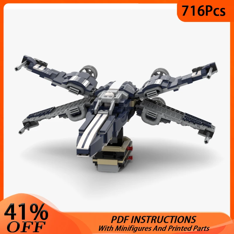 

NEW Space War Series X Wing Fighter Model Building Blocks DIY Aircraft Assemble Bricks Children Toy Christmas Gift MOC-75218