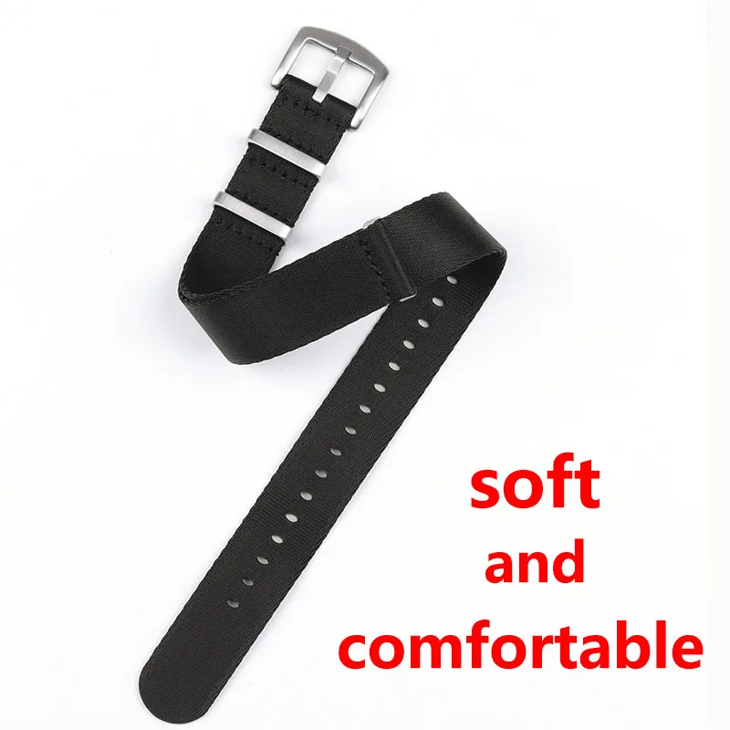 Durable Nylon Fabric Wristband with Stainless Steel Buckle - Available in Multiple Sizes