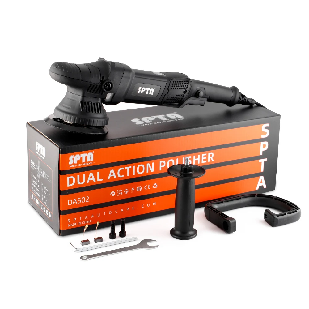 Car Polisher Automotive Orbital Sander SPTA 5 Inch 780W Car Auto Dual Action Polisher Orbit 15mm Polishing Machine with Sponge Pads Accessories