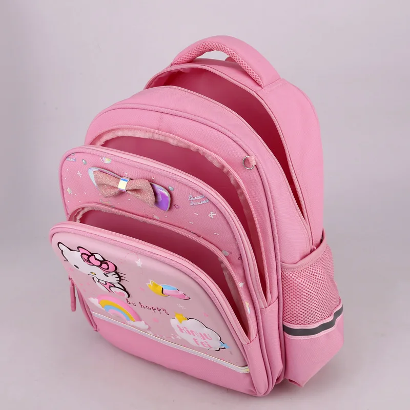Hello Kitty schoolbag children's primary school student cartoon anime backpack girl British style lightweight spine shoulder bag
