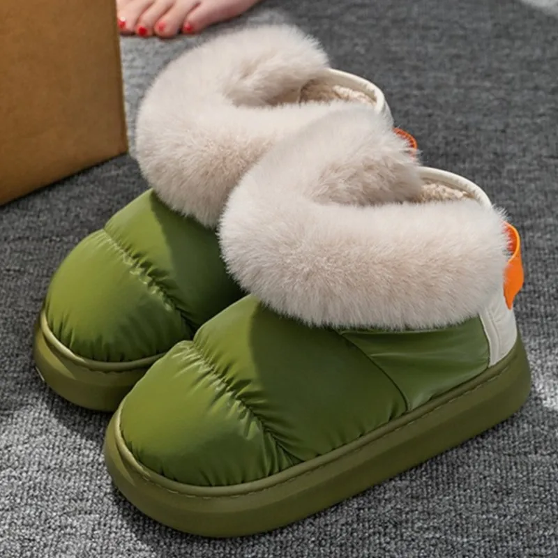 

Женские повседневные ботинки с мехом и хлопком, зимние теплые Нескользящие уличные водонепроницаемые Утепленные зимние ботинки для пар, женские ботинки