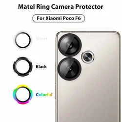 Premium PocoF6 Pro Protective Case with Metal Ring & Tempered Glass Camera Shield for Poco F6 Pro -4pcs (Black)