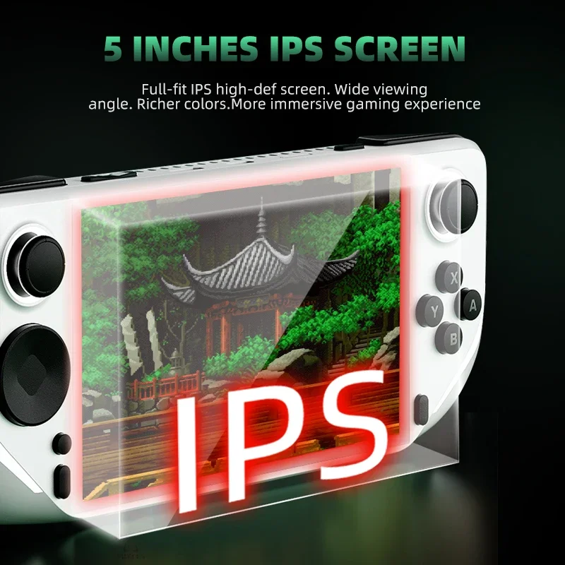 Pocket Handheld Game Console 5 Inch IPS Screen Portable Video Game Player 40000 Retro Games for PSP PS1 N64 GBA Gift