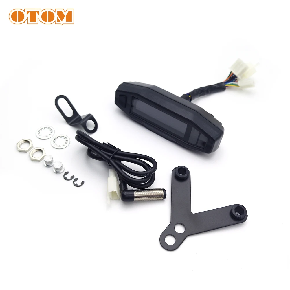 OTOM Universal LCD Digital Head-up Display Motorcycle Meter Speedometer Odo-meter Electronics RPM Fuel Gauge Car Accessories