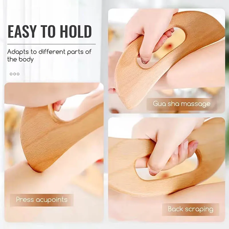 Portable Wooden Gua Sha Board Tool For Body Lymphatic Drainage Massager Manual Massage Scraper For Back Arm Leg Muscle Relax