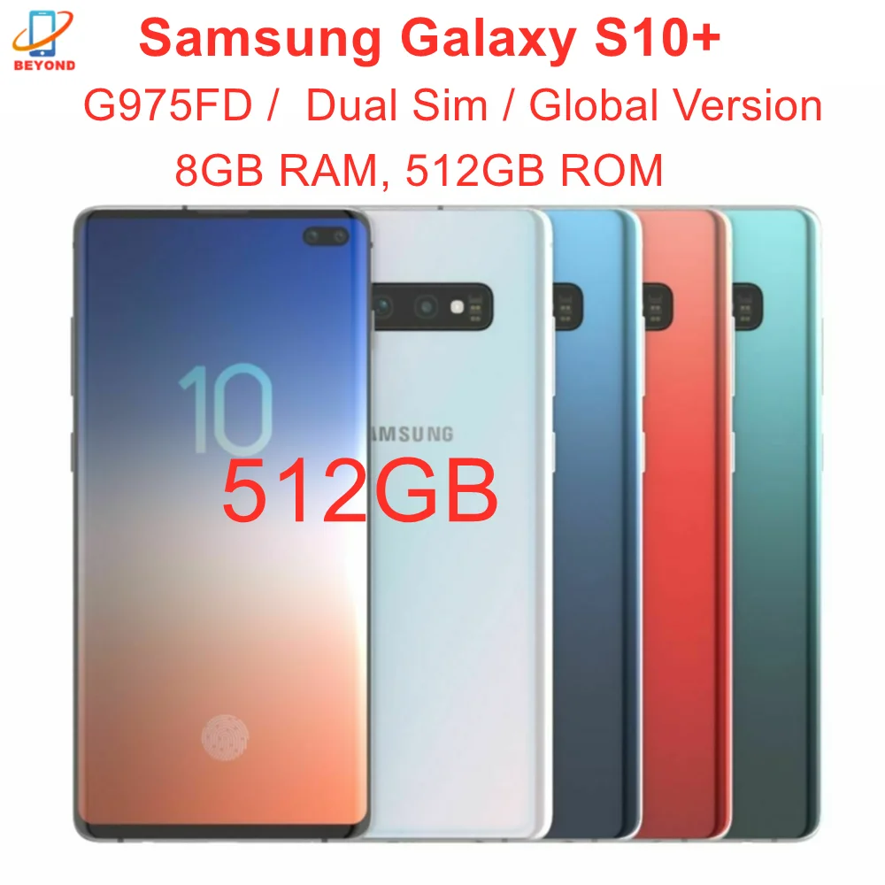 Samsung-Smartphone Galaxy S10 Plus, téléphone portable, SIM, 512 Go, 8 Go  de RAM, processeur Octa Core, écran 6.4 pouces, NDavid, 4G, version  internationale - AliExpress