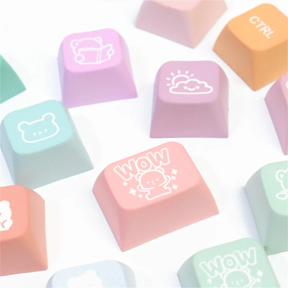 

GTWIN 133 Key PBT Keycap Dye Sublimation Cotton bears XDA Profile Suitable For MX Switch Cute Keycaps For Mechanical Keyboard