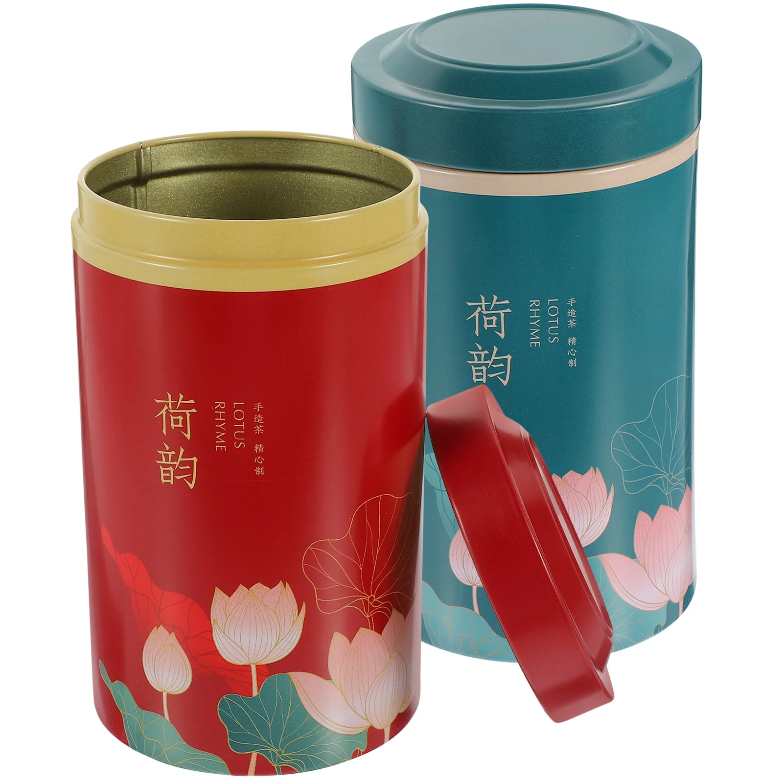 

2 Pcs Tea Airtight Can Tinplate Tins Home Tea-leaf Jar Canister Metal with Lid Set