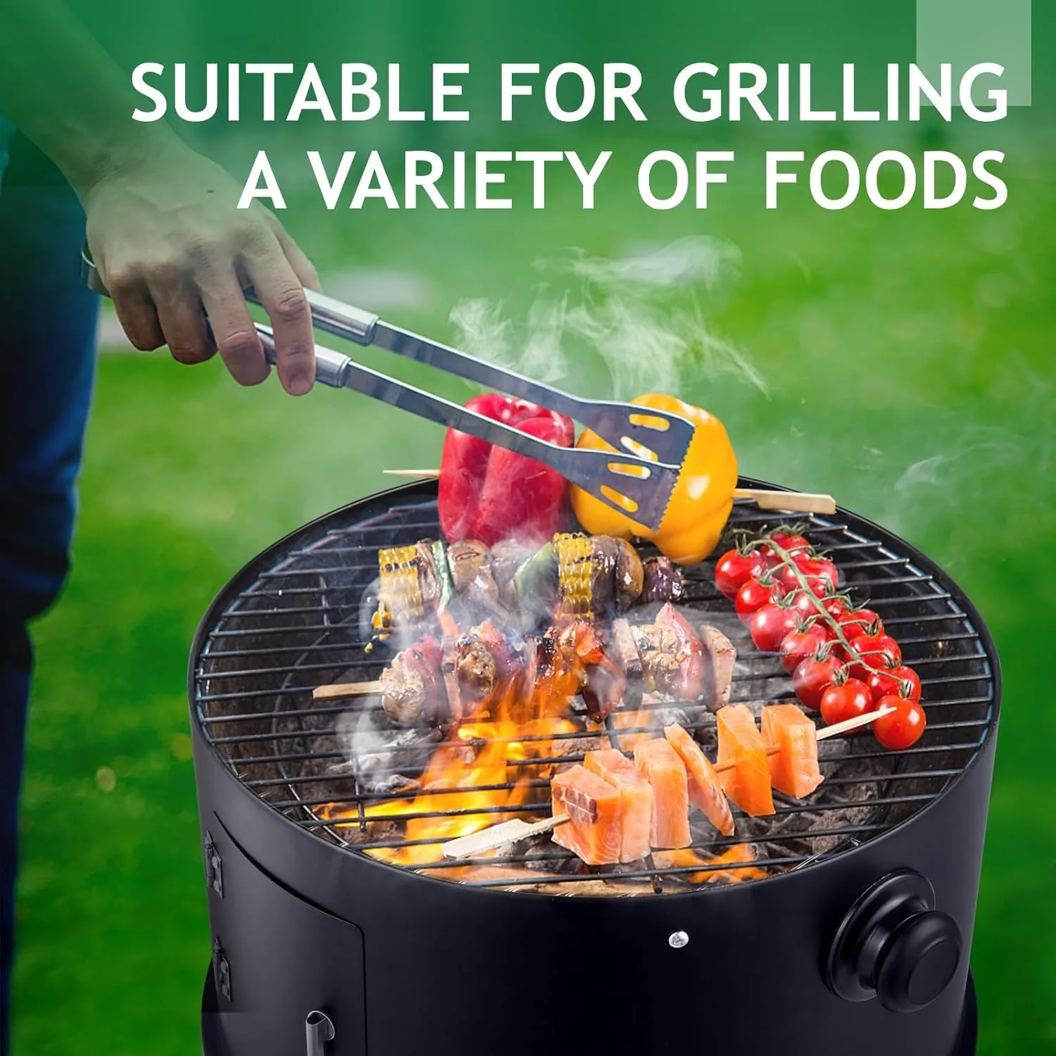 Vertical 17 Inch Charcoal BBQ Smoker 6