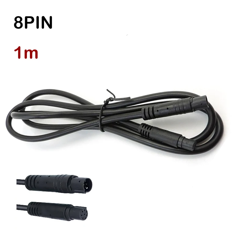 

1m 8pin Car DVR Camera Rear View Male to Female cable connector copper Wire 8 core Cord Extension HD Monitor Vehicle q1
