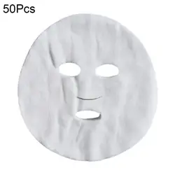 50 - Pack Precut Gauze Facial Mask Sheets - High Absorption Disposable Masks for Premium Skin Care and Spa Use (A - 50PCS)
