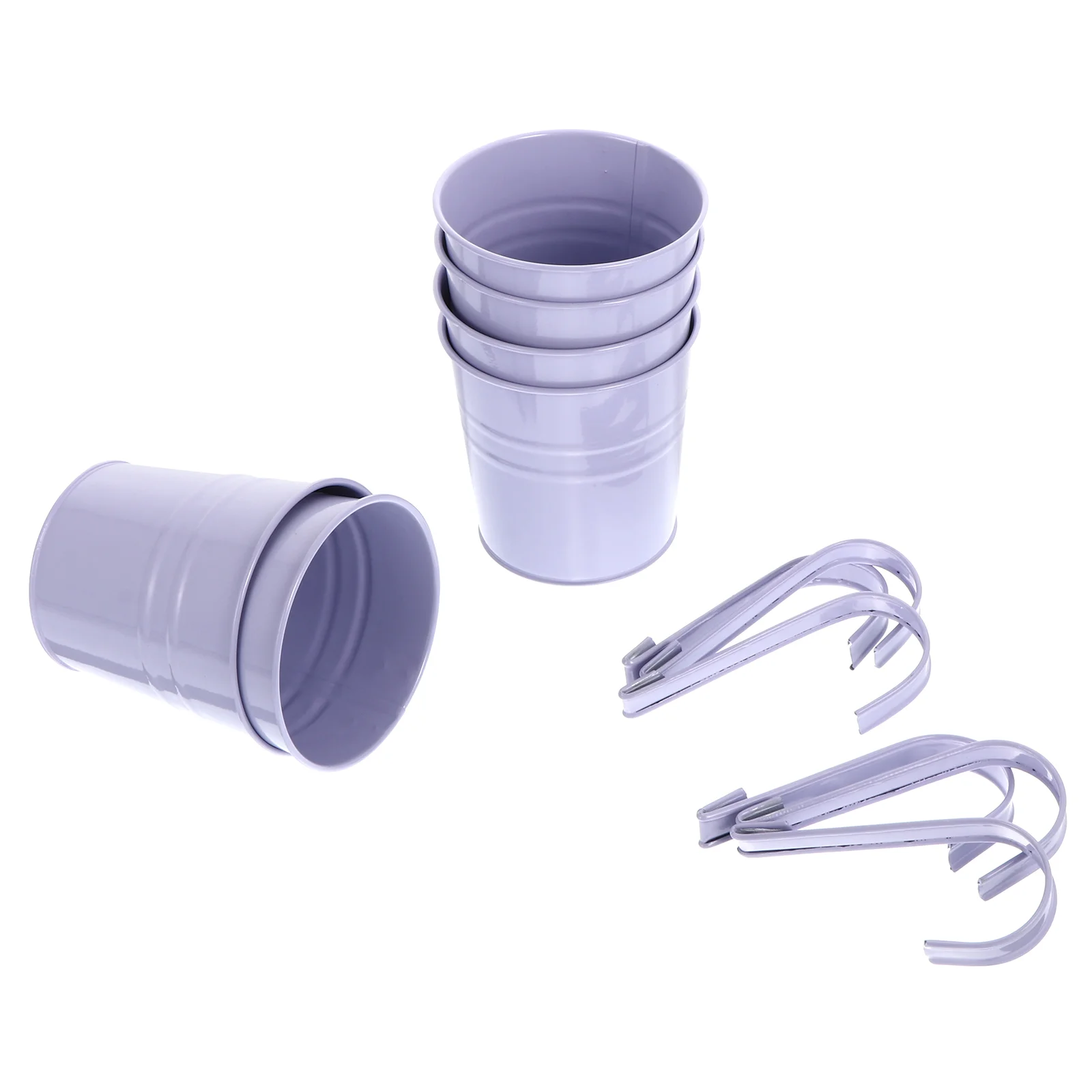 

Cabilock Garden Flower Hanging Planters Multicolor Flower Pots Balcony Garden Railing Planter Fence Hanging Metal Bucket Plants