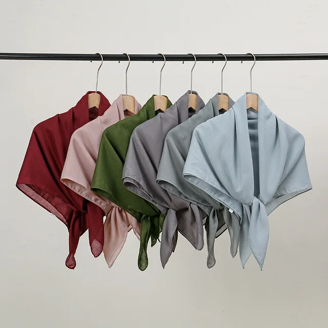 106798-21c0b9.jpg Foulard carré fin et doux pour femmes, 90x90cm, simplicité, couleur unie, foulard en coton et lin, Hijabs musulmans, accessoires de sac