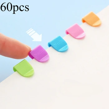 60 mini clip in plastica, organizer per etichette e cartelle per quaderni colorati, decorazione per segnalibri, gadget per il fissaggio di documenti d'ufficio