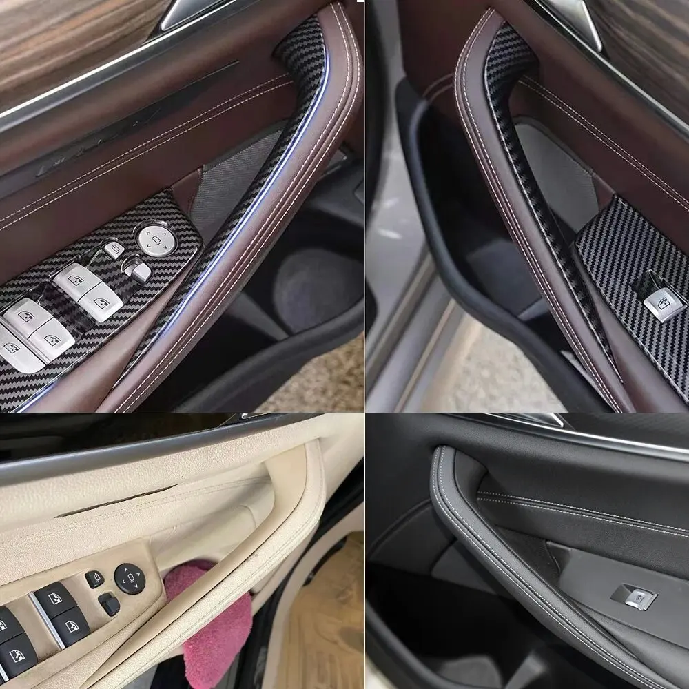 2/4pcs links rechts Kohle faser Innen türgriff Innen verkleidung Verkleidung für BMW 5er M5 G30 G31 F90 2014-2016 2017 – Detail 8
