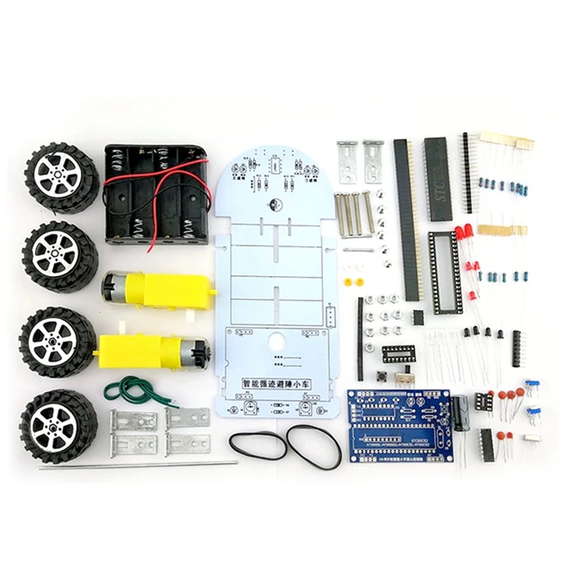

Smart Car DIY Kit C51 Intelligent Vehicle Obstacle Avoidance Tracking Kit Easy To Install