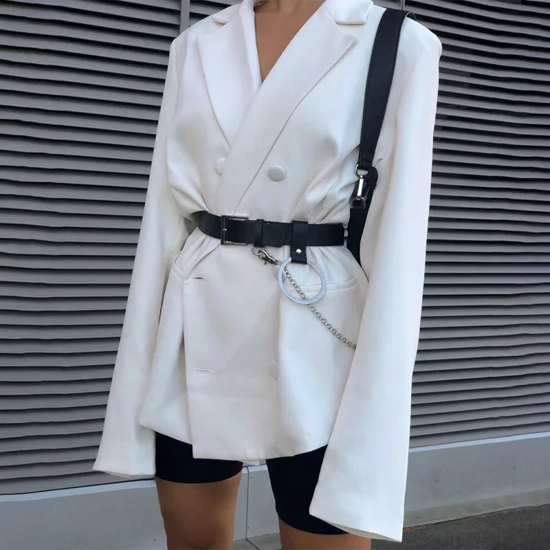 New Arrival 2023 Spring Fall Double Breasted Blazer Long Sleeve Jacket Women Loose Coat Winter Female Casual Oversized Overcoat