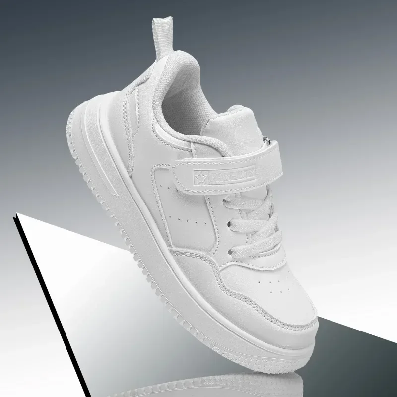 New Casual Leather Sneakers for Children Solid Color Fashion Skateboarding Shoes for Kids Comfortable Low Top Trainers Boys Sports Shoes Baby Shoes Kids Sneakers Kids Shoes Kids Sports Shoes
