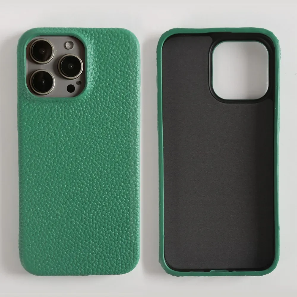 Luxury Full Grain Leather Shockproof Phone Case - Elegant Back Cover