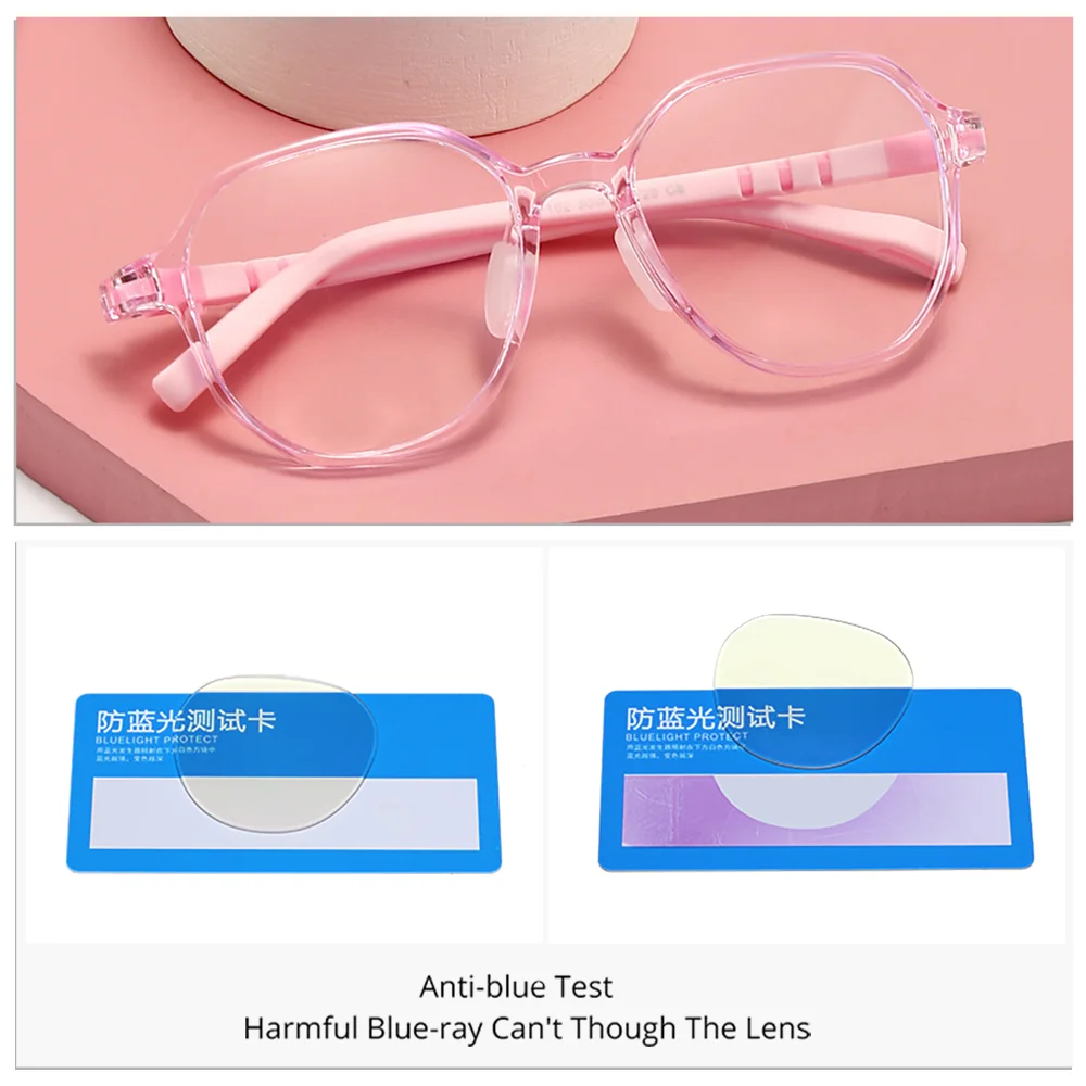 Ralferty TR90 Kids Eye Glasses Frame Boy Girl Child Anti Blue Glasses Clear Flexible 0 Diopter No Medical Myopia Optical Frame