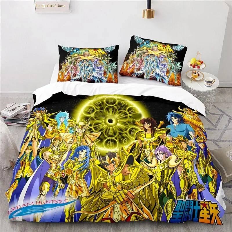 Anime Saint Seiya Bedding Set Duvet Cover Bedroom Comforter Covers Single Twin King ​Size Quilt Cover Home Textile 2/3PCS 5