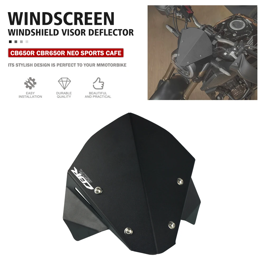

For HONDA CBR 650R CBR 650R CB650R Neo Sports Cafe Motorcycle Windshield WindScreen Front Screen Wind Deflector Accessories