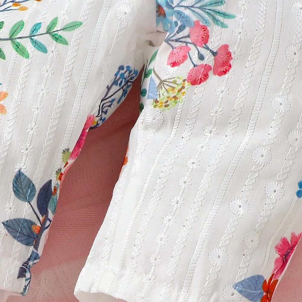 Floral Ruffle Baby Romper 5