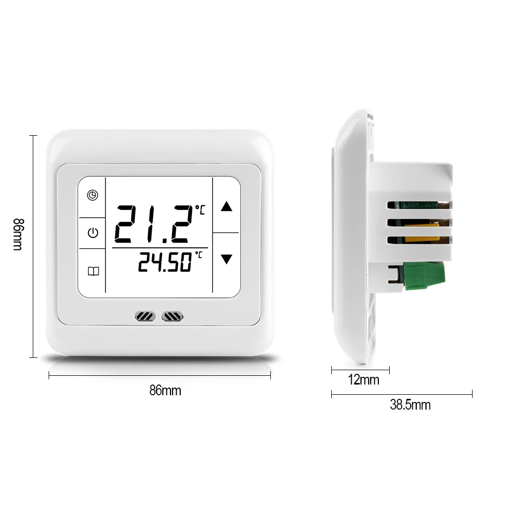  Zetiling Termostato de calefacción, controlador de temperatura  de 16 A, diseño programable con pantalla LCD, termostato de calefacción  eléctrica, controlador de temperatura ambiente : Herramientas y Mejoras del  Hogar