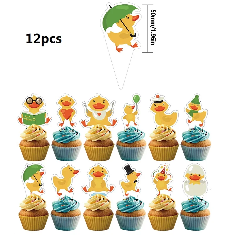 Cake topper cake decorations cake toppers duck theme children's birthday party cake decoration yellow duck cake toppers duck happy birthday insert