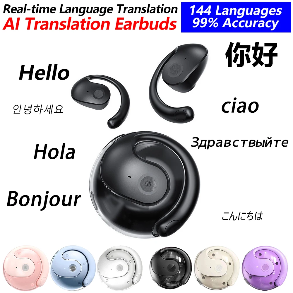 Language Translation Earbuds Support 144 Languages Accents Translate Music Calls 3in1 Wireless Translation Earphones