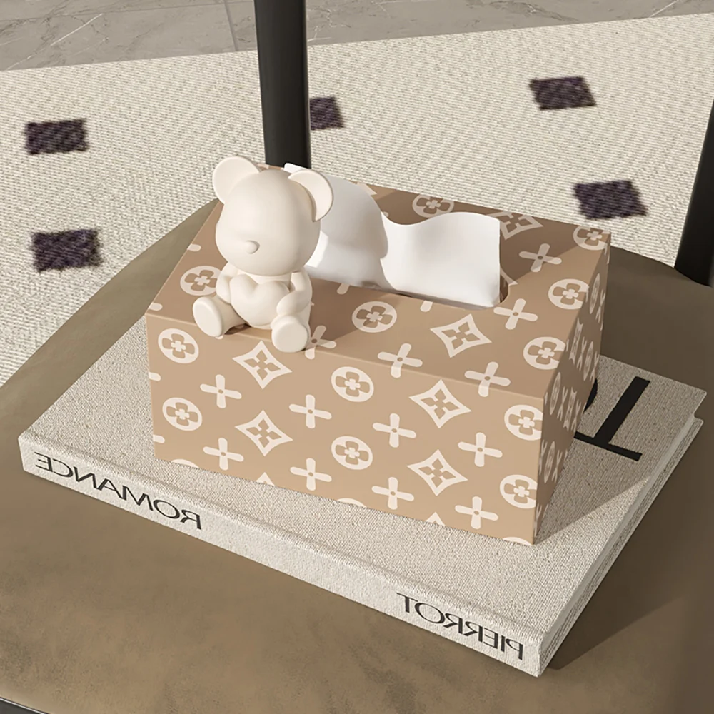 Luxury Tissue Box Cute Teddy Bear Ornaments Creative Household Tissue  Container Fashion Paper Towel Box Home Kitchen Decor - AliExpress