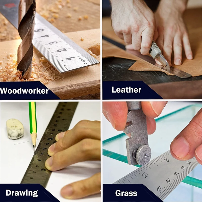 Metal Ruler Non-Slip Ruler With Cork Backing (12 + 18 Inch) Stainless Steel Non-Slip Rulers With Inch And Centimeters stainless steel ruler,drawing ruler,straight ruler