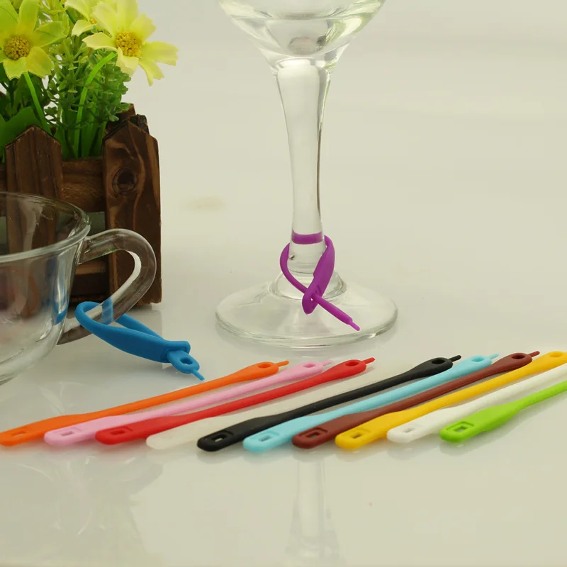 Wine Glass Recognizer Marker Label Wine Glasses Strip Tag Marker Stickers 12PCS Bar Mark Labels Set Barware Accessories