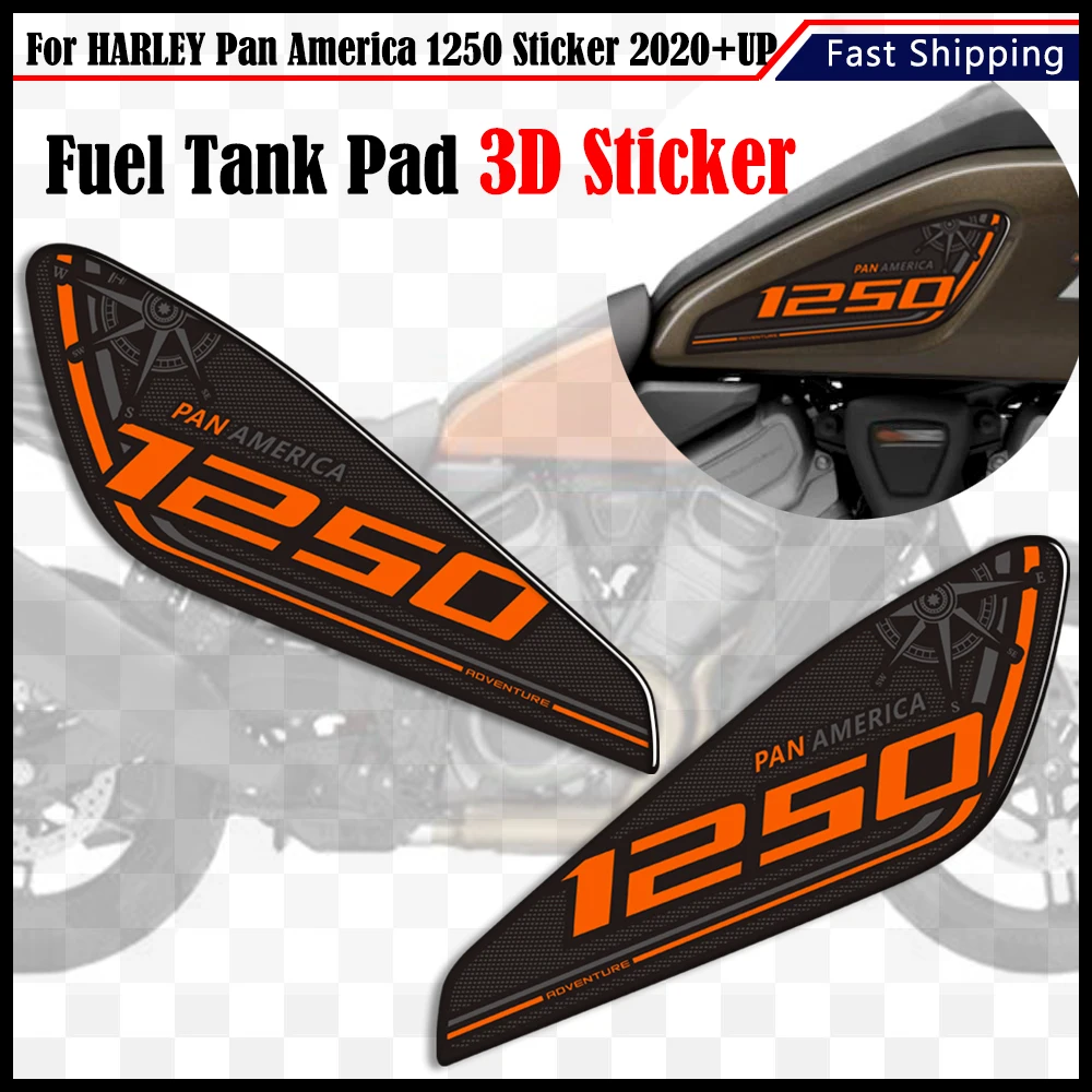 For Harley Pan America 1250 Motorcycle Tank Pad Stickers Protection  Decals Gas Fuel Oil Knee Kit Accessories