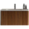 30" Bathroom Vanity Sink Combo Single Sink Wall Mounted Bathroom Cabinet  with Soft Close Drawers, Walnut 2