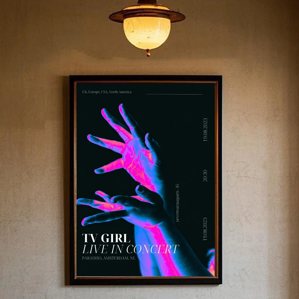 Rosa-blaues TV-Mädchen-Kunstposter, hochwertige Wandkunst für Zuhause, Büro, Schlafzimmer, Wohnzimmer, Flur, Bar, perfekte Geschenkidee – Detail 6