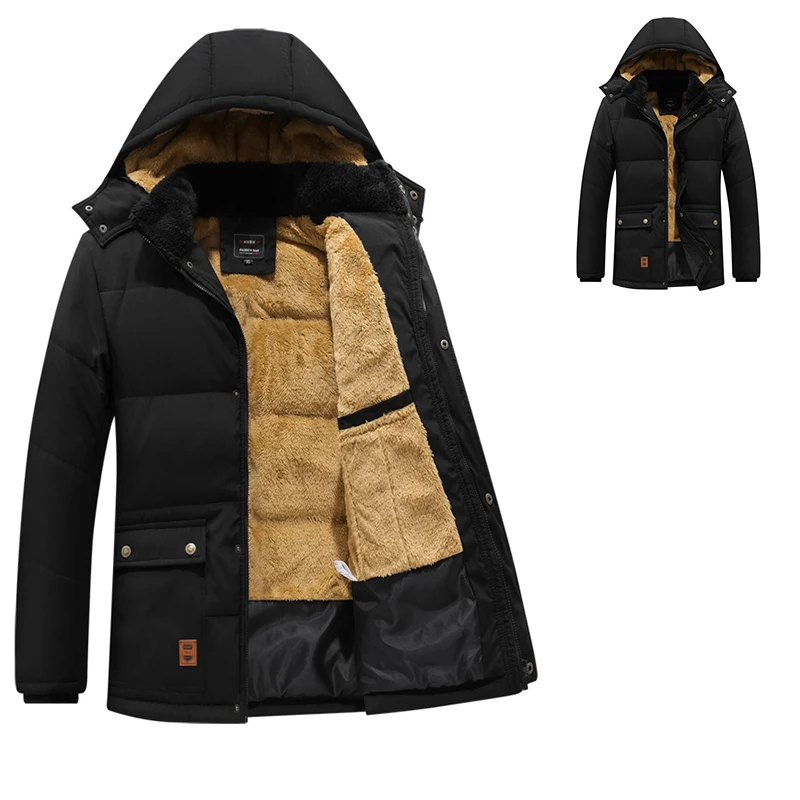 Warmth Coat Casual Men Jacket Outdoor Jackets Winter Windproof Men Coat Keep Warm Thicked Plush Hooded